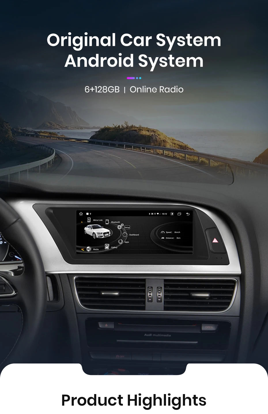 Autoradio multimédia avec CarPlay sans fil Audi A4 / A4L B8 (2009 à 2016) – Compatible Apple CarPlay, Android Auto, Bluetooth, 4G - non compatible audi CD changer