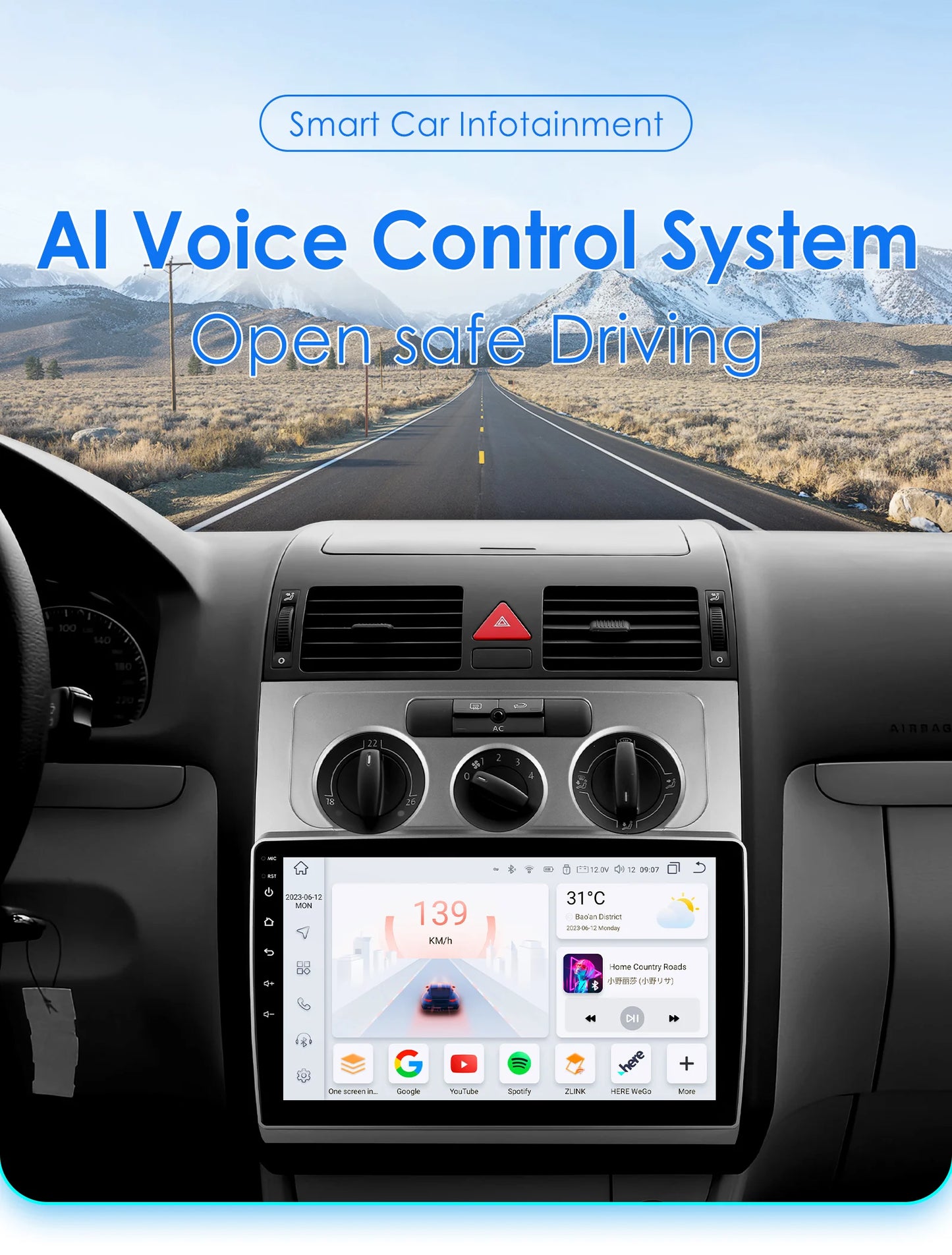 Autoradio CarPlay Intelligent Systems Volkswagen Touran 2003 - 2010 CarPlay Android 13 Auto