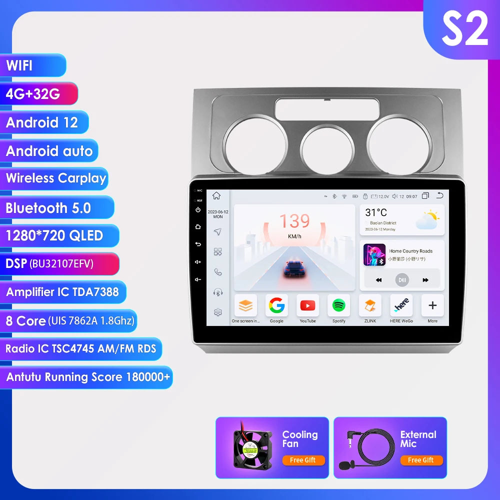 Autoradio CarPlay Intelligent Systems Volkswagen Touran 2003 - 2010 CarPlay Android 13 Auto
