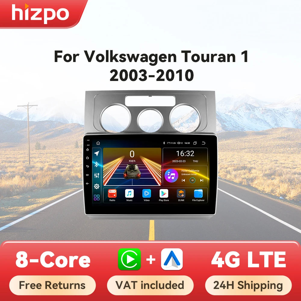 Autoradio CarPlay Intelligent Systems Volkswagen Touran 2003 - 2010 CarPlay Android 13 Auto