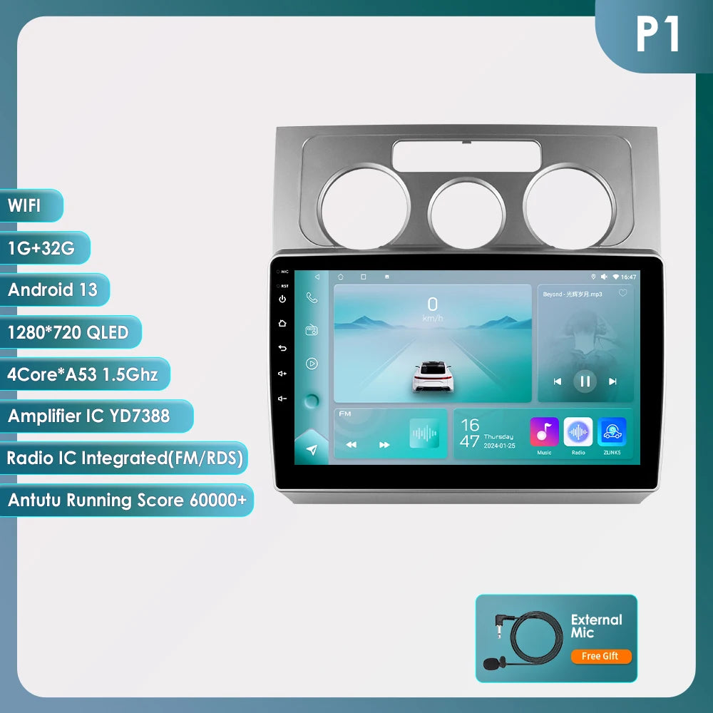 Autoradio CarPlay Intelligent Systems Volkswagen Touran 2003 - 2010 CarPlay Android 13 Auto