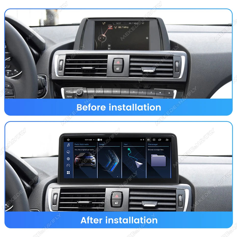Écran multimédia sans fil CarPlay & Android Auto pour BMW Série 1, 2, 3, 4 (F20, F21, F22, F30, F31, F32, F33, F34, F36) – Version EU, 4G LTE, Bluetooth 5.0