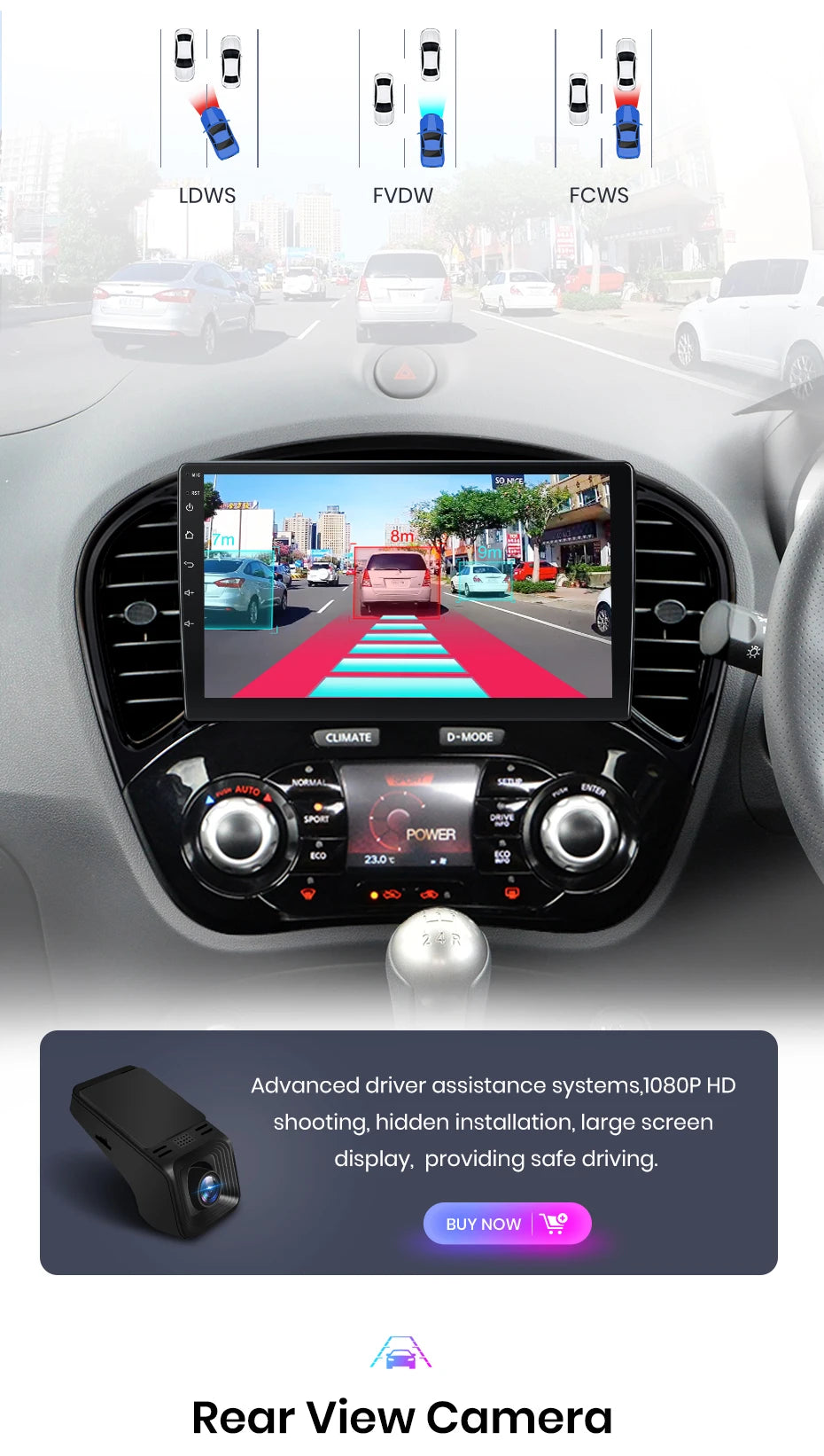Autoradio 2DIN CarPlay sans fil et Android Auto Nissan Juke (2010 à 2014)
