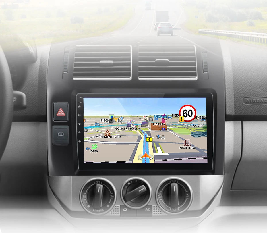 Junsun V1 AI Voice Radio sans fil CarPlay et Android Auto & CarPlay Volkswagen Polo IV 2001-2009, autoradio GPS multimédia 4G 2DIN