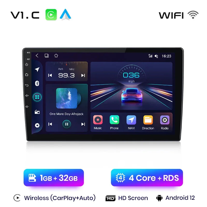 Autoradio CarPlay & Android Auto 9" Android 13 Pour Peugeot 308/308S (2013–2017) | AI Voice | Wireless | GPS | 4G | Double DIN