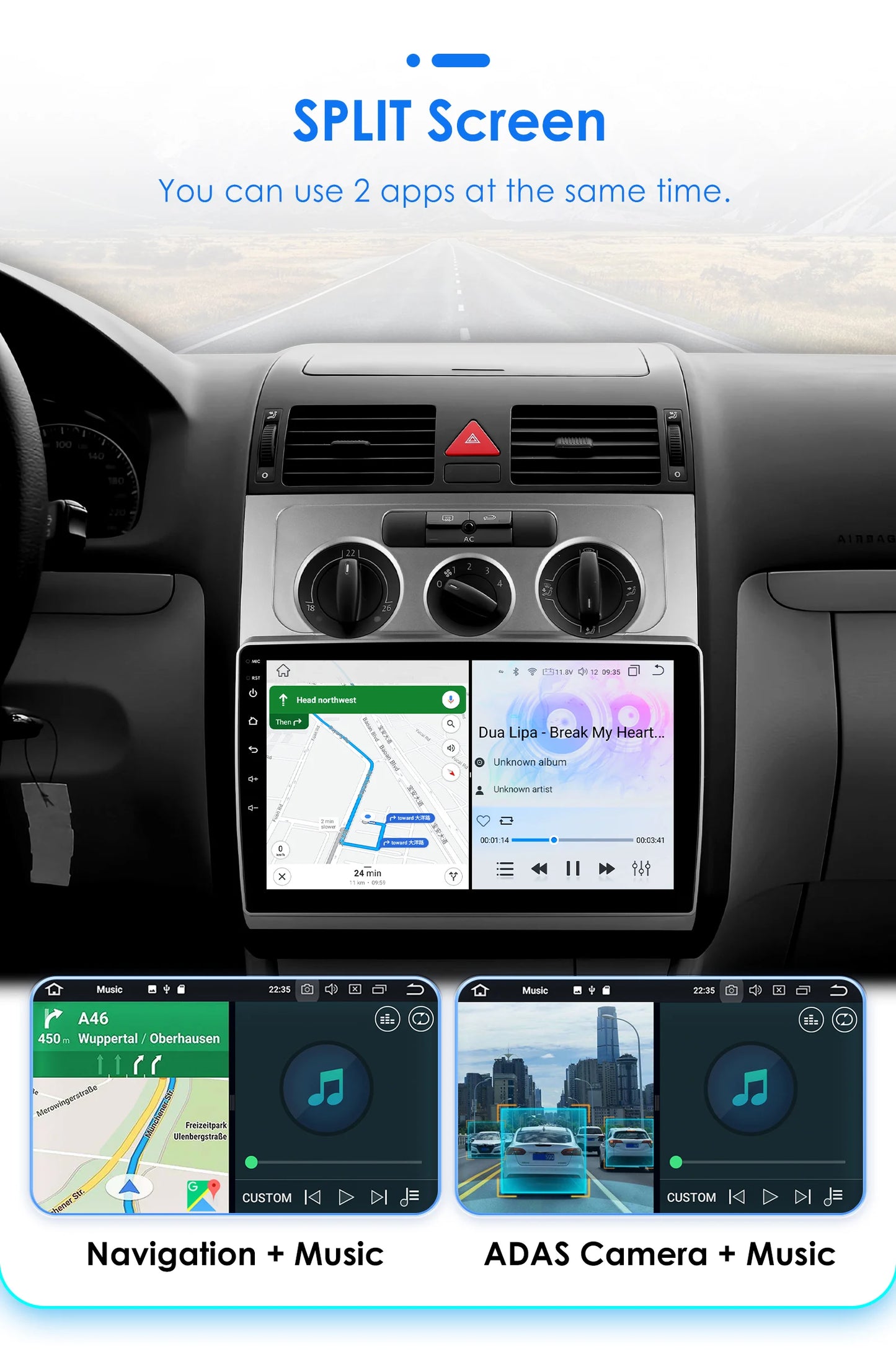 Autoradio CarPlay Intelligent Systems Volkswagen Touran 2003 - 2010 CarPlay Android 13 Auto