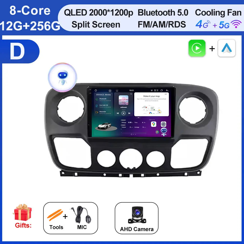Android Auto, CarPlay sans fil Nissan NV400, Opel Movano, Renault Master III (2010-2019)
