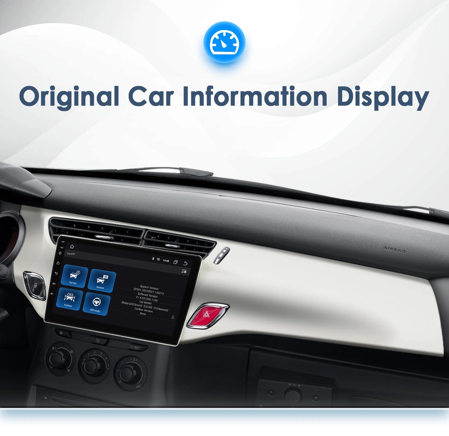 Autoradio Android 13 compatible Citroën C3 et DS3 (2010 à 2016) – Écran tactile multimédia avec GPS intégré, connexion 4G, CarPlay sans fil, Android Auto, Bluetooth et Wi-Fi.