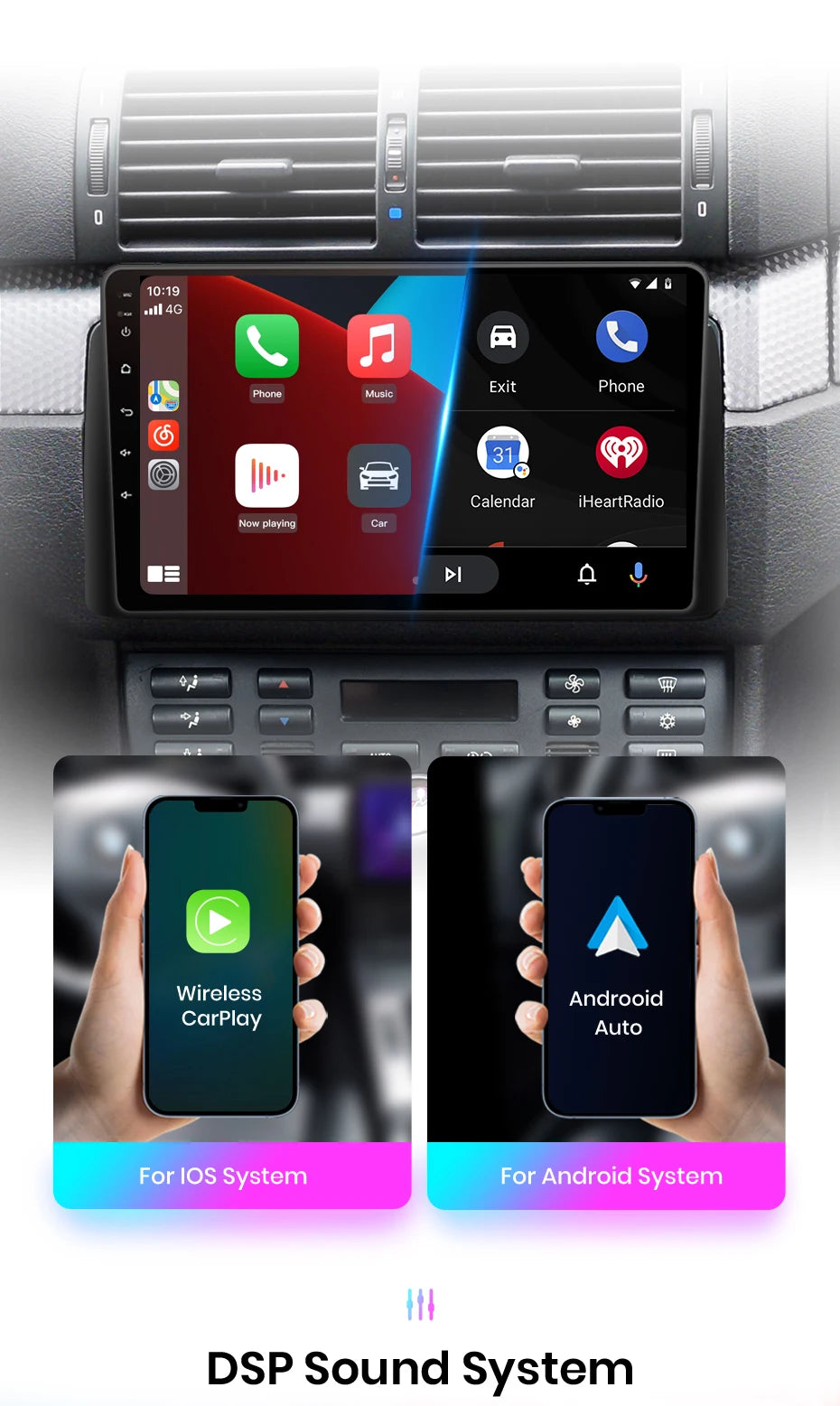 Autoradio 2DIN CarPlay sans fil et Android Auto Nissan Juke (2010 à 2014)