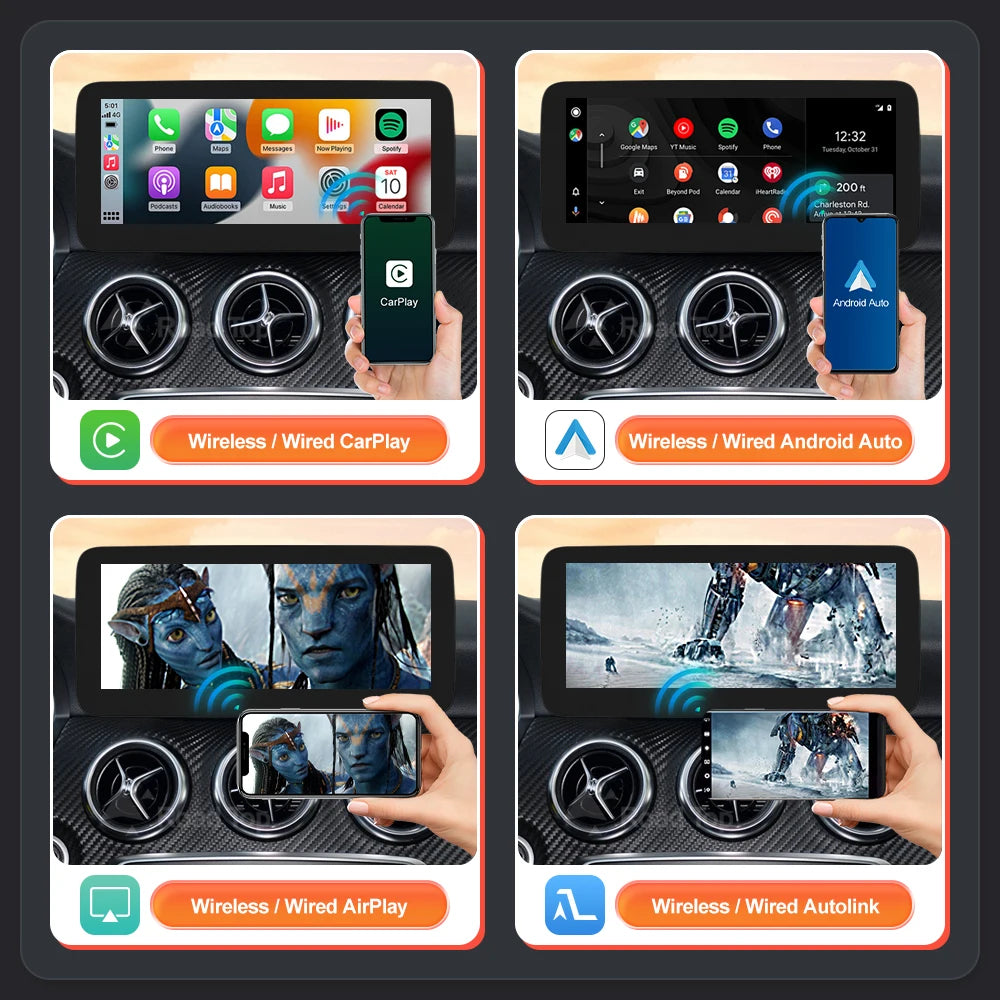 Autoradio écran Multimédia 1920x720 pour Mercedes-Benz Classe A, B, CLA, GLA (2013-2015) – NTG4.5, Écran Tactile, CarPlay & Android Auto Sans Fil