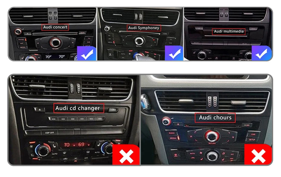 Autoradio multimédia avec CarPlay sans fil Audi A4 / A4L B8 (2009 à 2016) – Compatible Apple CarPlay, Android Auto, Bluetooth, 4G - non compatible audi CD changer