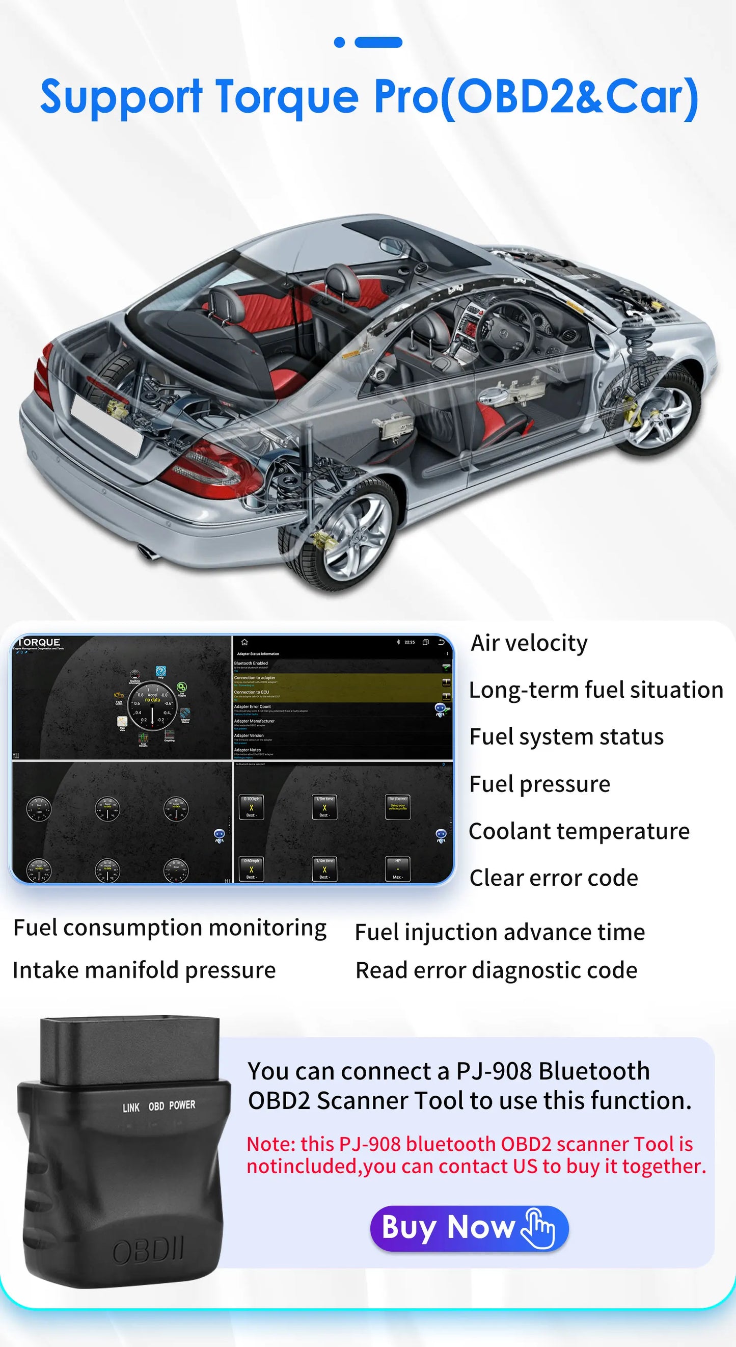Autoradio CarPlay 2 DIN Android 13 pour Volkswagen Polo 5 (2008–2020)