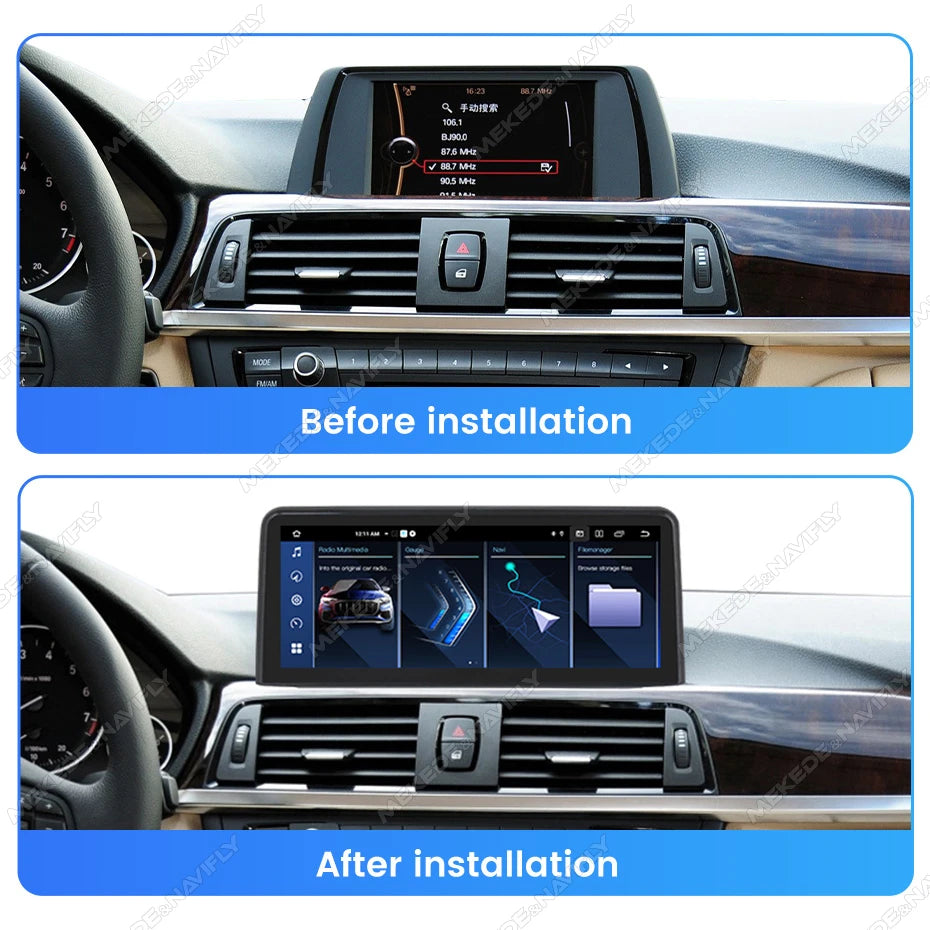 Écran multimédia sans fil CarPlay & Android Auto pour BMW Série 1, 2, 3, 4 (F20, F21, F22, F30, F31, F32, F33, F34, F36) – Version EU, 4G LTE, Bluetooth 5.0
