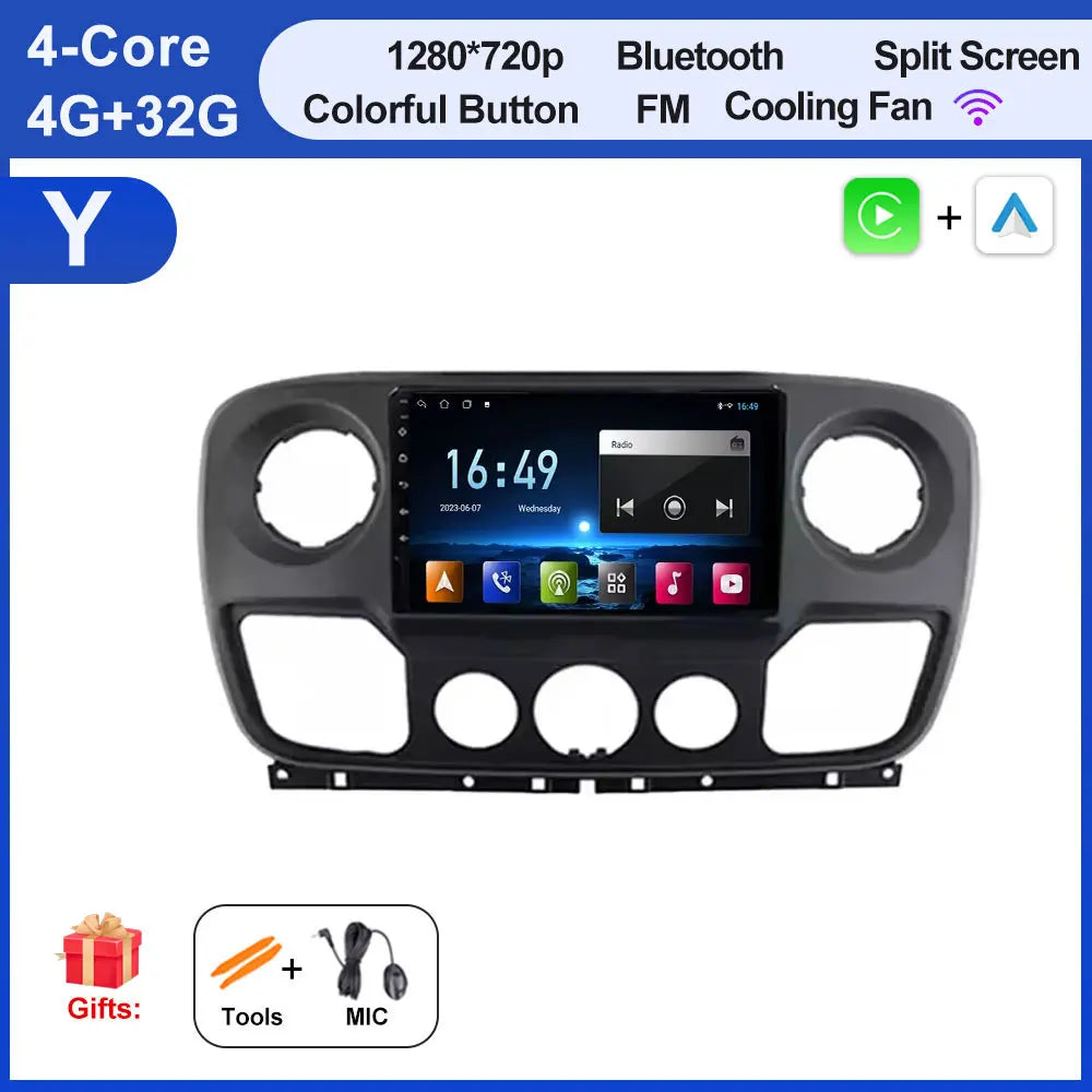 Android Auto, CarPlay sans fil Nissan NV400, Opel Movano, Renault Master III (2010-2019)