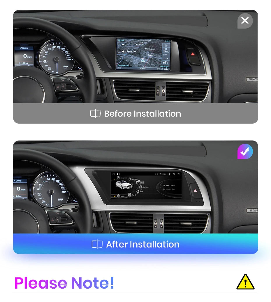 Autoradio multimédia avec CarPlay sans fil Audi A4 / A4L B8 (2009 à 2016) – Compatible Apple CarPlay, Android Auto, Bluetooth, 4G - non compatible audi CD changer