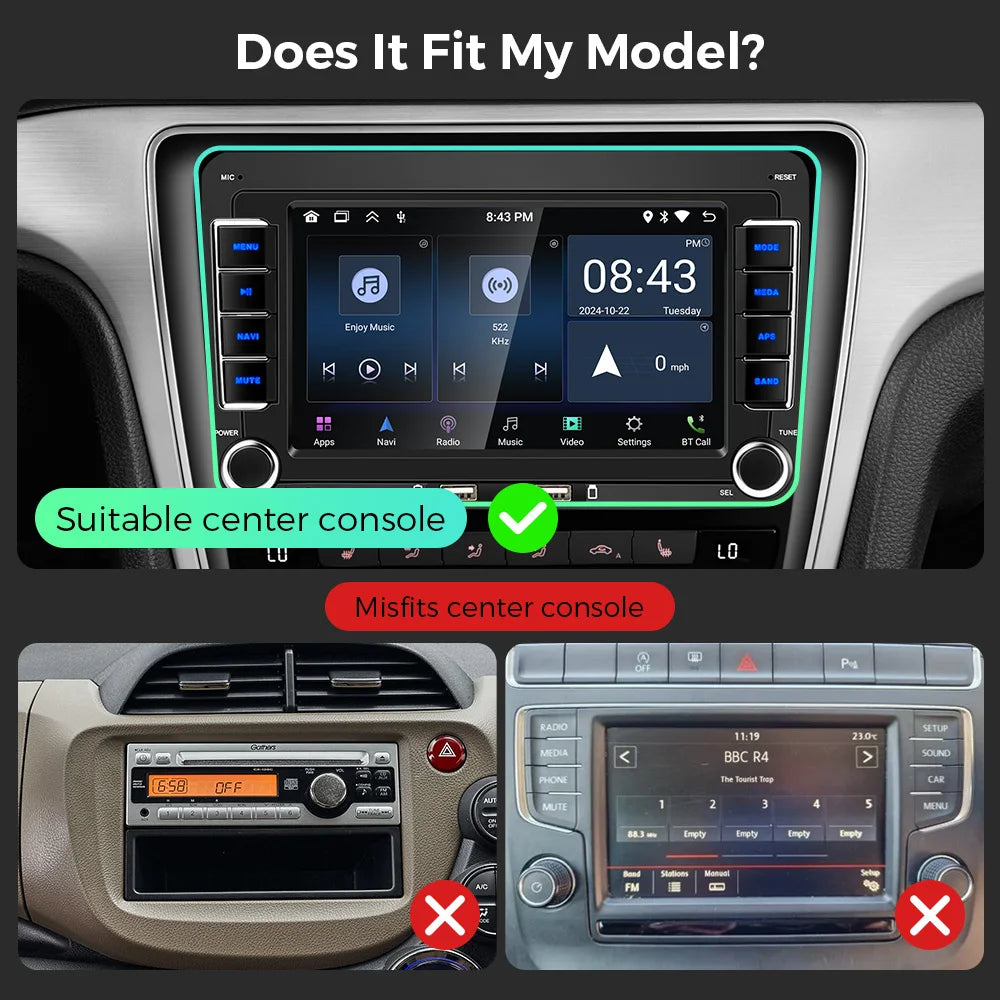 Autoradio 2 DIN Android 13 – Lecteur multimédia GPS avec Wi-Fi et CarPlay pour Volkswagen, Skoda Octavia, Golf 5/6, Touran, Passat, Polo, Jetta