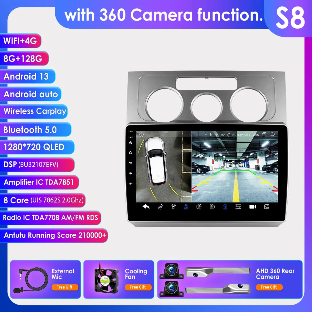 Autoradio CarPlay Intelligent Systems Volkswagen Touran 2003 - 2010 CarPlay Android 13 Auto