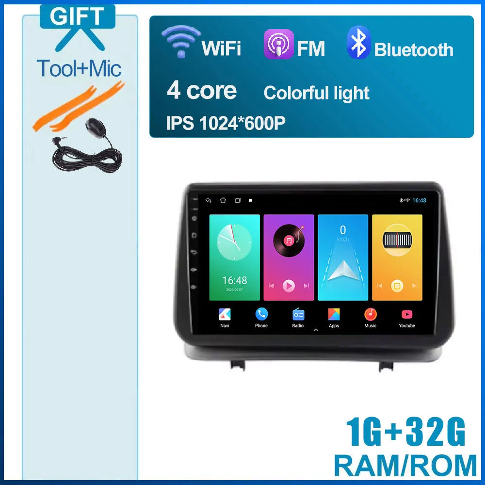 Ecran Renault Clio 3 2005-2014 Carpaly Auto Radio Multimedia Video Player Navigation GPS 4G WIFI Bluetooth Android 14