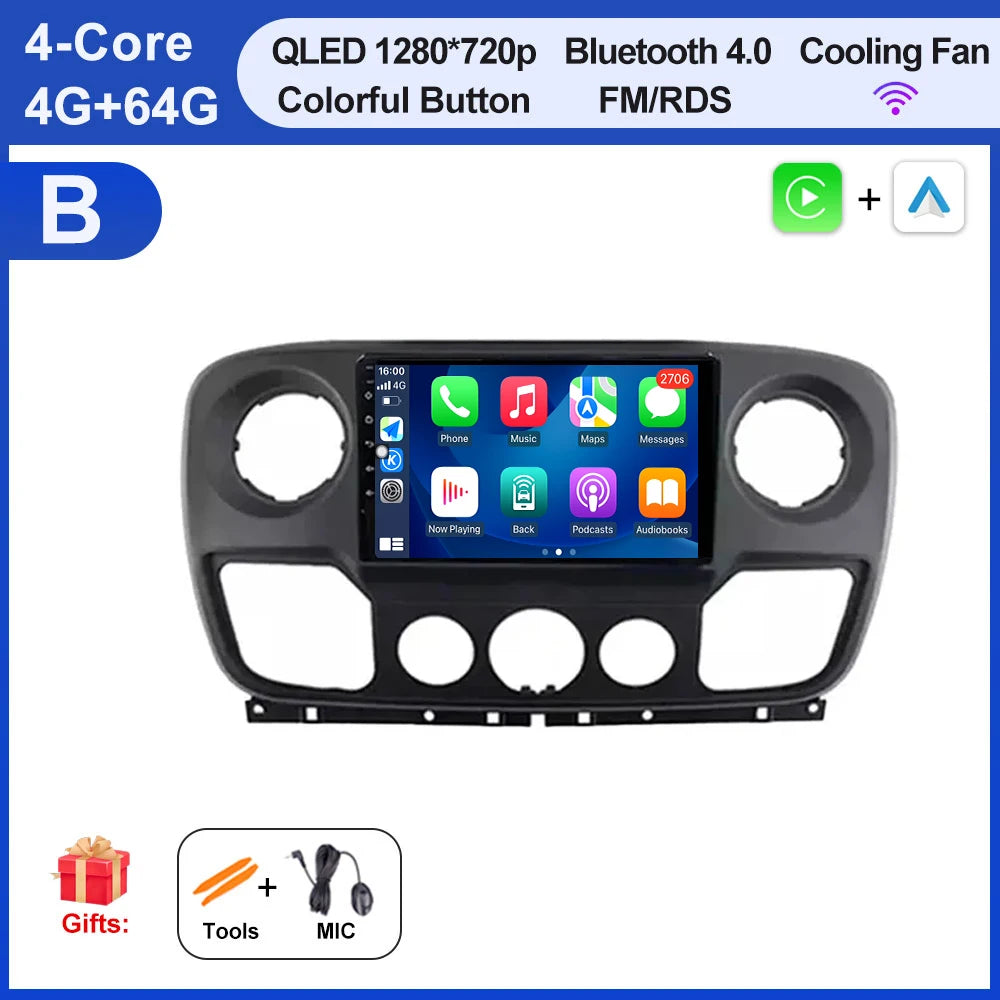 Android Auto, CarPlay sans fil Nissan NV400, Opel Movano, Renault Master III (2010-2019)