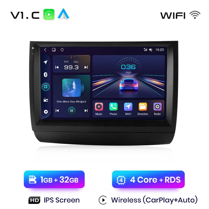 Autoradio multimédia Android 13 Junsun avec processeur Qualcomm 8 cœurs, compatible Toyota Prius 20 (2002 à 2009) – CarPlay sans fil, stéréo intelligente et connectée