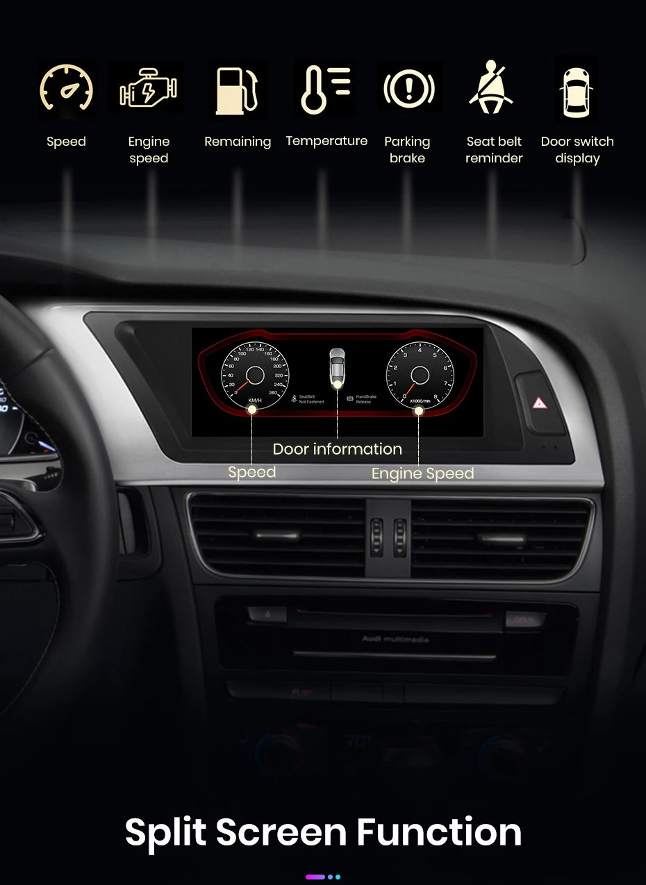 Autoradio multimédia avec CarPlay sans fil Audi A4 / A4L B8 (2009 à 2016) – Compatible Apple CarPlay, Android Auto, Bluetooth, 4G - non compatible audi CD changer