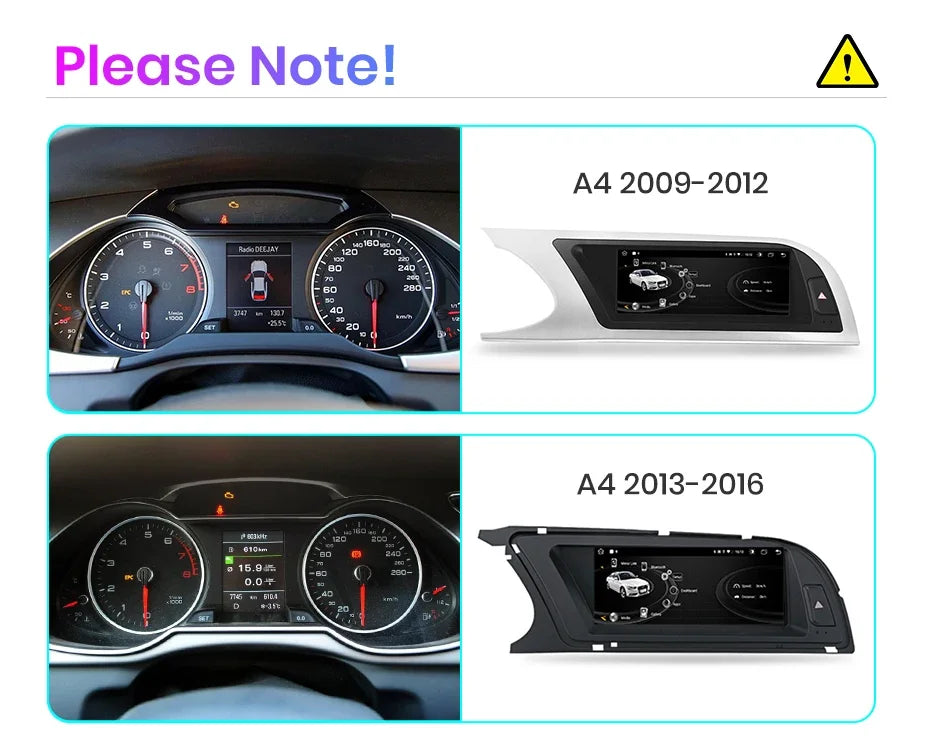 Autoradio multimédia avec CarPlay sans fil Audi A4 / A4L B8 (2009 à 2016) – Compatible Apple CarPlay, Android Auto, Bluetooth, 4G - non compatible audi CD changer