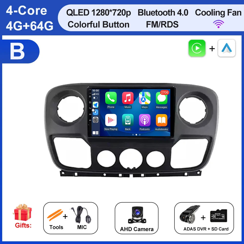 Android Auto, CarPlay sans fil Nissan NV400, Opel Movano, Renault Master III (2010-2019)