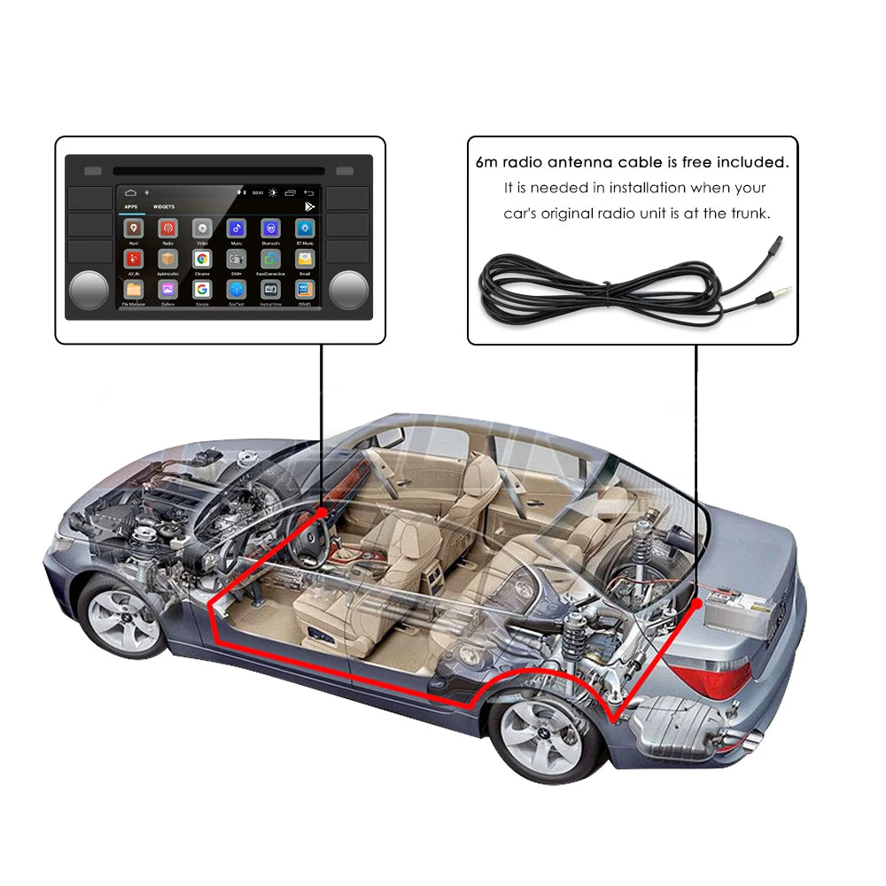 Apple Carplay Autoradio BMW M3 E46 1998 - 2006 Auto GPS RDS QLED Screen