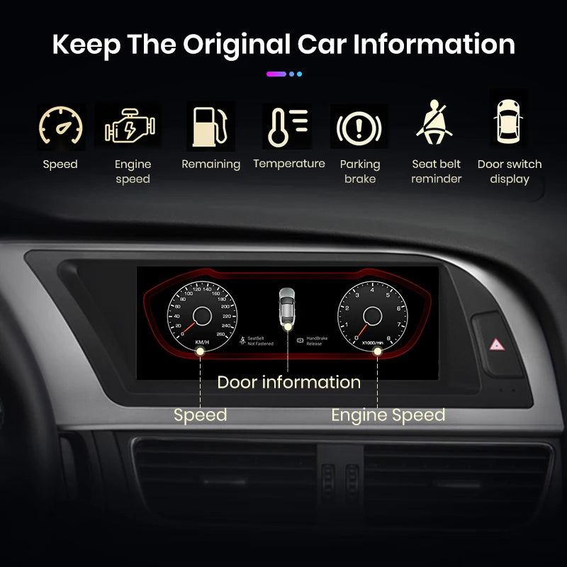 Autoradio multimédia avec CarPlay sans fil Audi A4 / A4L B8 (2009 à 2016) – Compatible Apple CarPlay, Android Auto, Bluetooth, 4G - non compatible audi CD changer