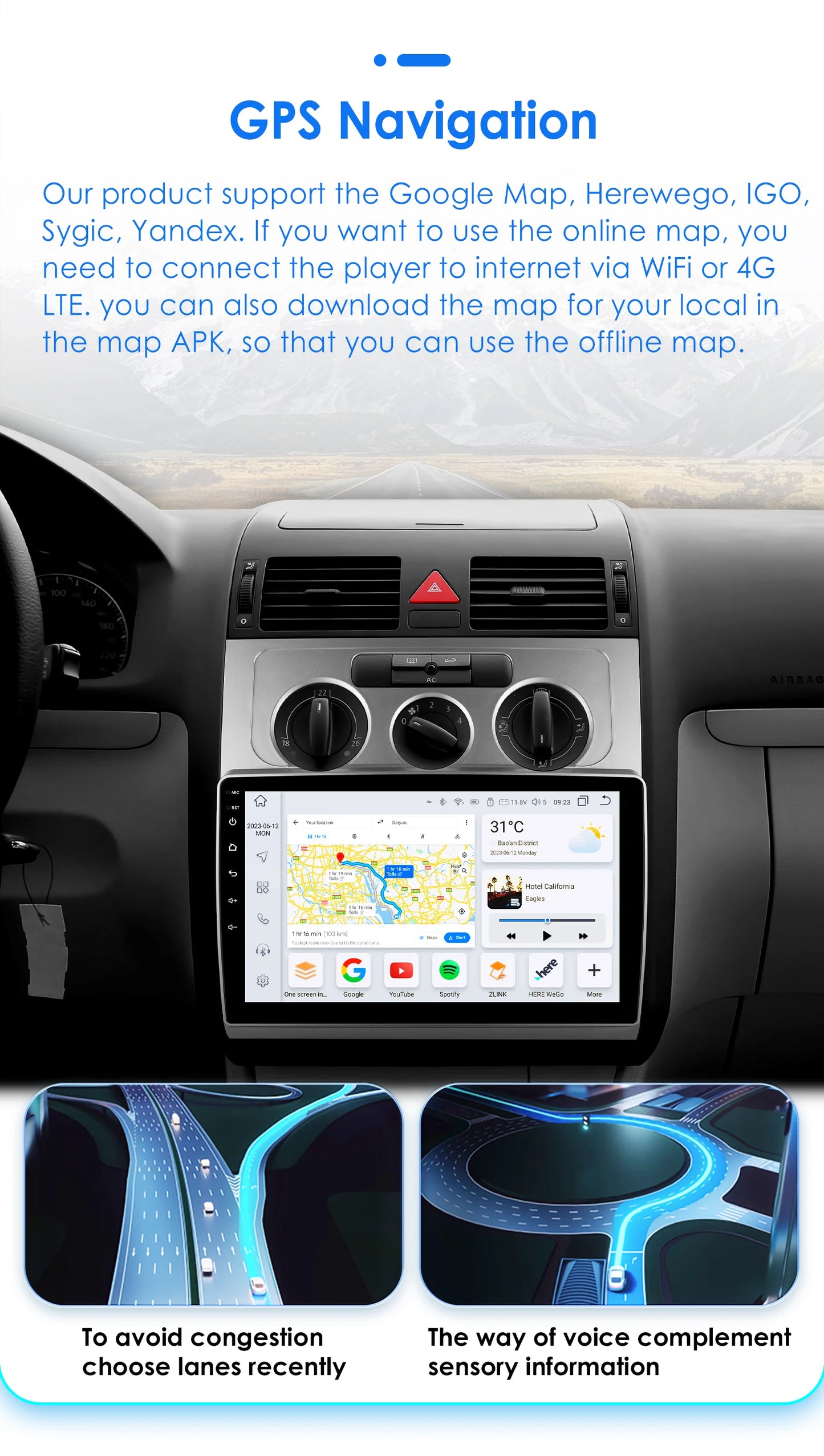 Autoradio CarPlay Intelligent Systems Volkswagen Touran 2003 - 2010 CarPlay Android 13 Auto