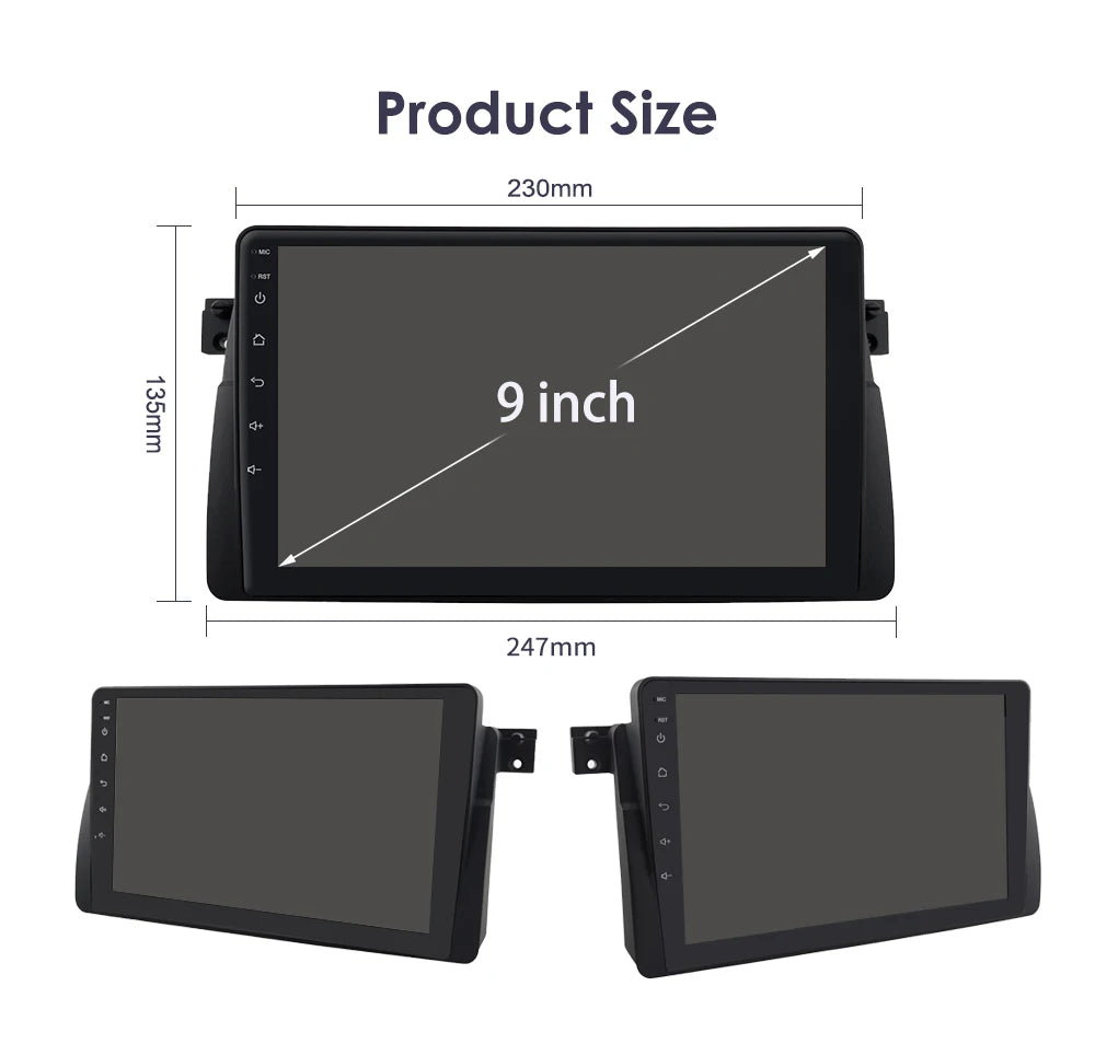 Apple Carplay Autoradio BMW M3 E46 1998 - 2006 Auto GPS RDS QLED Screen