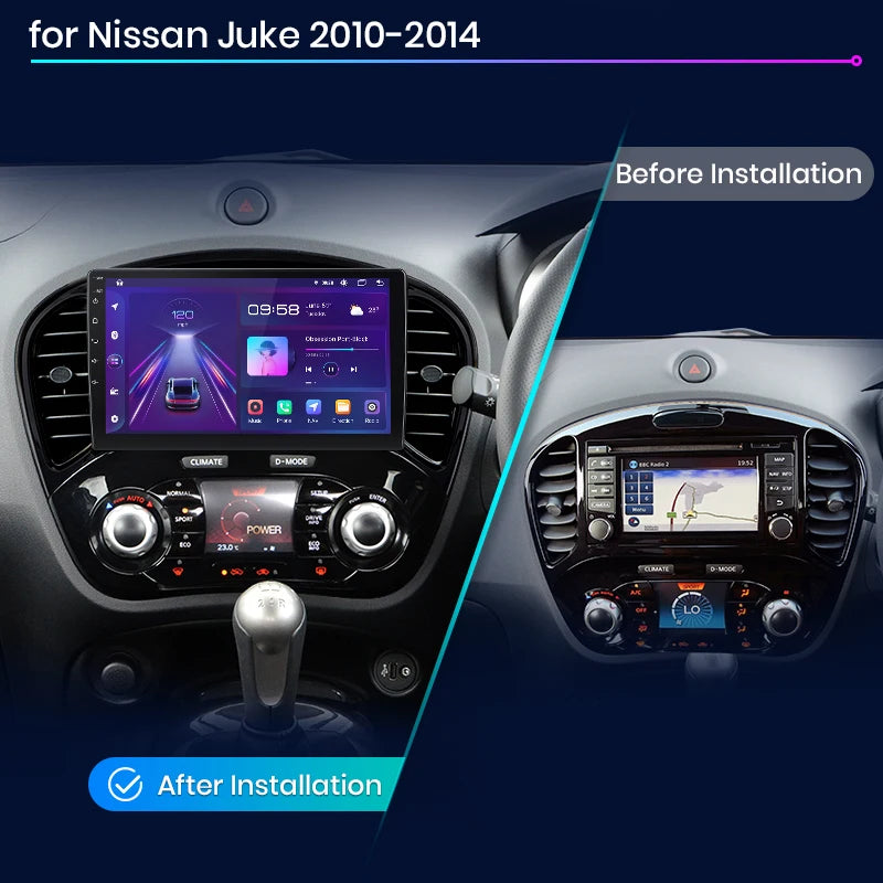 Autoradio 2DIN CarPlay sans fil et Android Auto Nissan Juke (2010 à 2014)