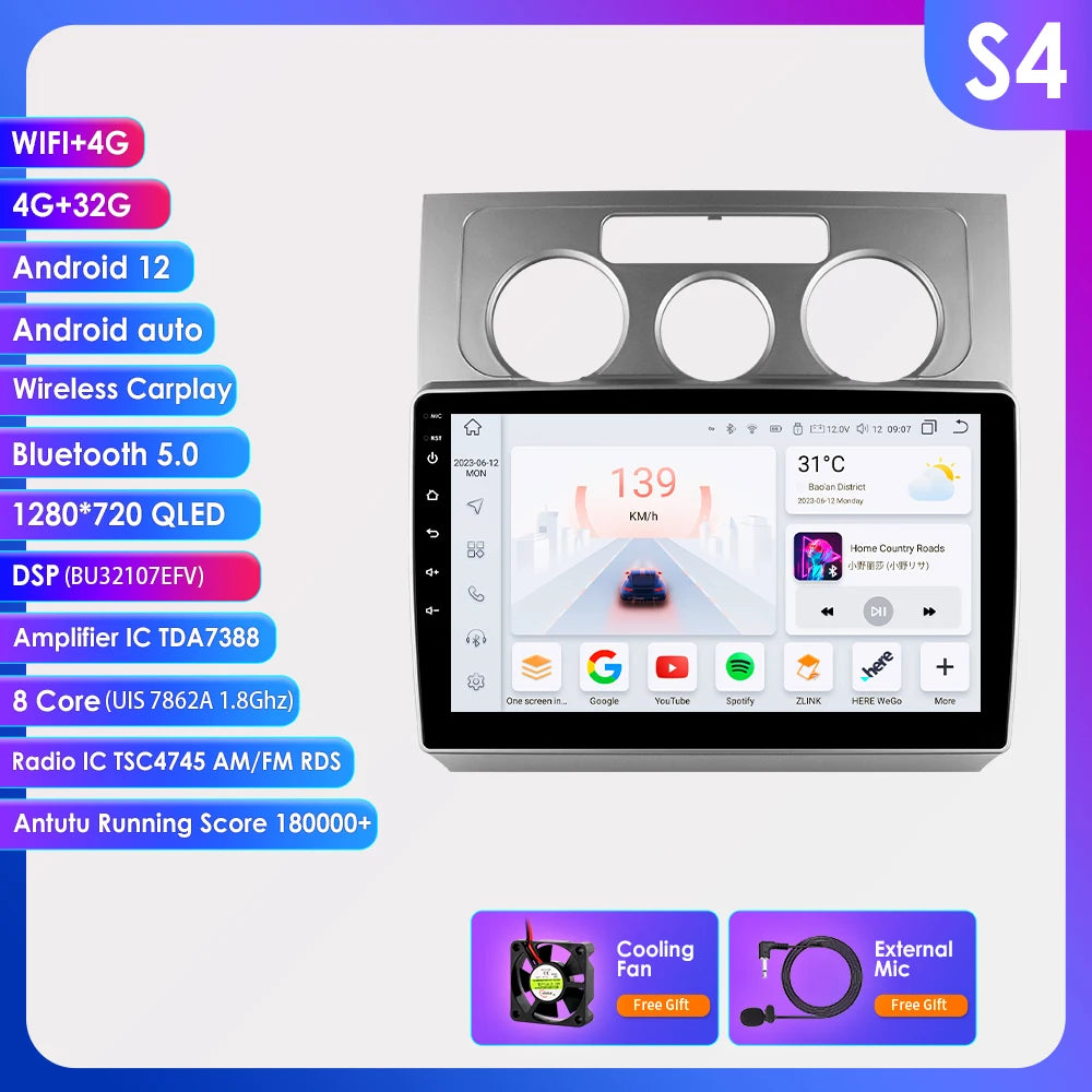 Autoradio CarPlay Intelligent Systems Volkswagen Touran 2003 - 2010 CarPlay Android 13 Auto