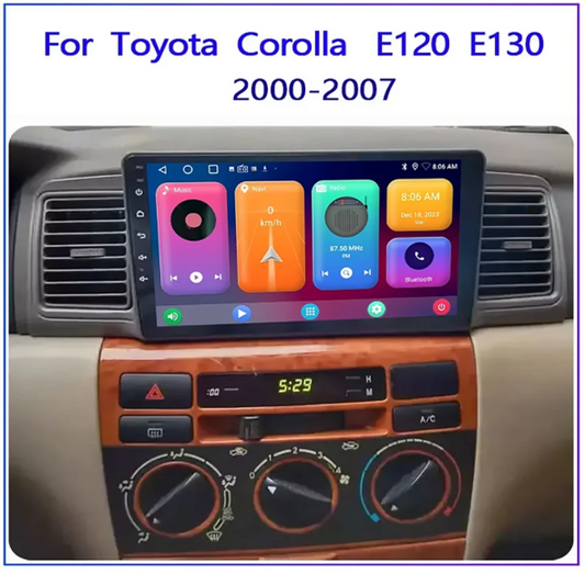 Autoradio Toyota Corolla  (2000-2006) avec CarPlay sans fil, Android Auto et GPS.