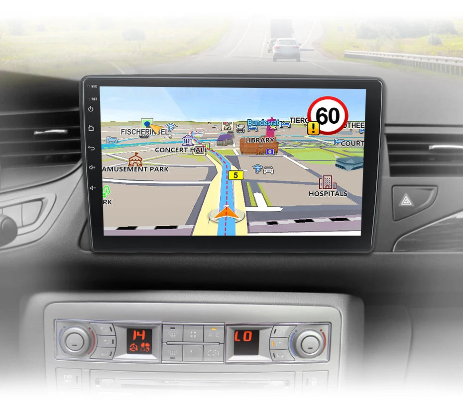 Autoradio sans fil avec CarPlay et Android Auto Citroën C5 (2008-2017), doté de RDS, 4G, Wi-Fi, GPS, double DIN et Bluetooth.