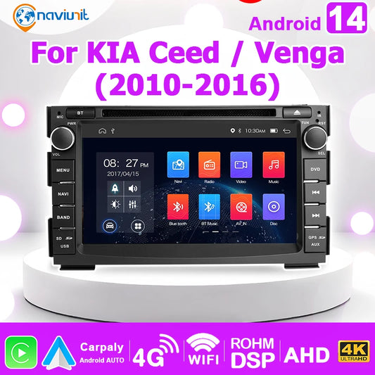 Carplay / Android auto KIA Ceed / Venga (2010–2016) – Système multimédia stéréo avec Bluetooth, GPS et lecteur média intégré