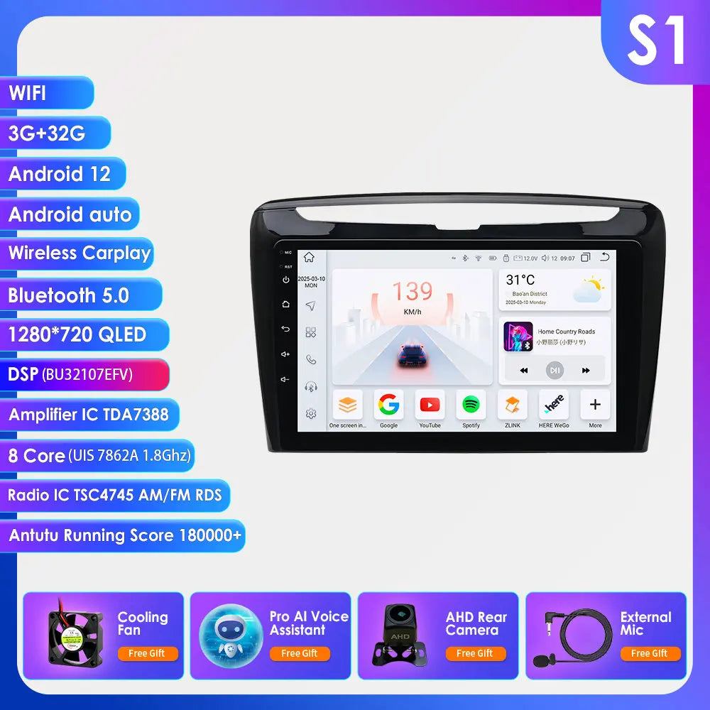 Autoradio Carplay -  Android Auto - 4G  - Lancia Ypsilon (2012–2020)