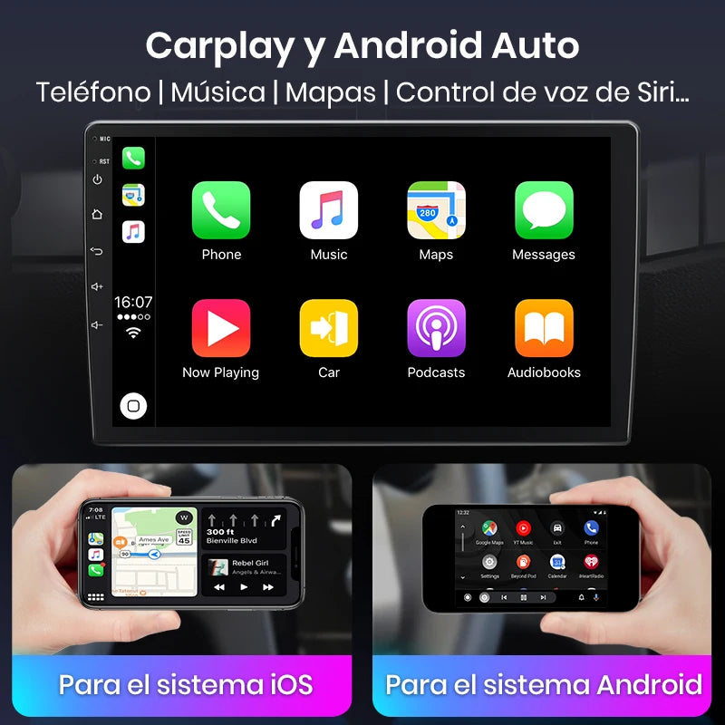 Autoradio Android 13 Toyota Auris (2006-2012) CarPlay sans fil et Android Auto, avec écran multimédia stéréo, GPS, RDS et DSP