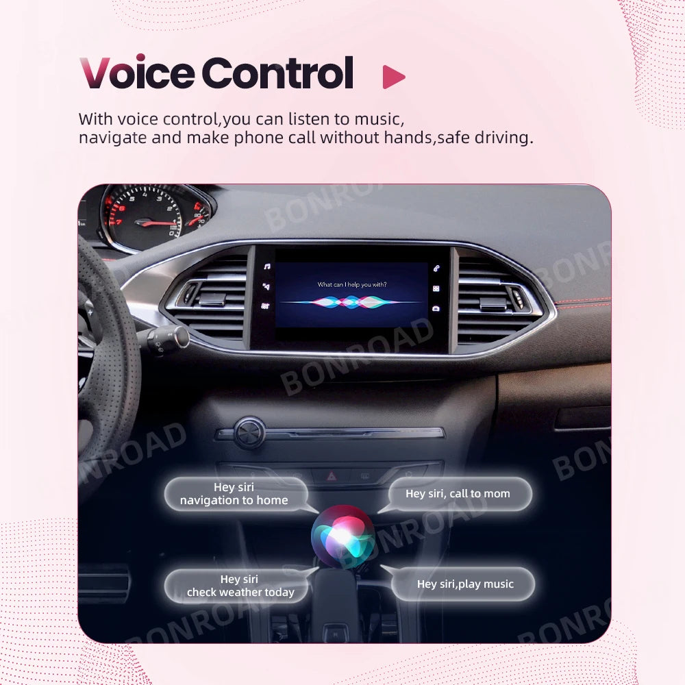 Android Auto et CarPlay sans fil pour Peugeot et Citroën – Compatible avec systèmes SMEG/MRN : Picasso, C4, C5, DS3, DS4, 208, 308, 508, 3008 – Connexion Bluetooth et MirrorLink
