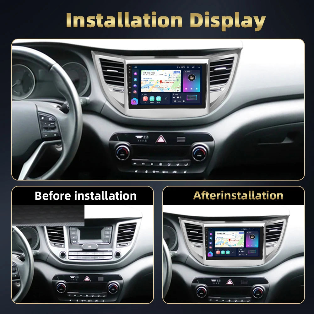 Autoradio CarPlay, Android Auto 2DIN pour Hyundai Tucson 2015-2017, Lecteur Multimédia avec Wi-Fi 4G,  DSP