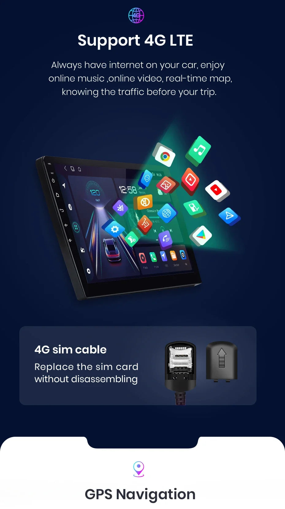 Autoradio CarPlay & Android Auto  9" Android 13 Pour Peugeot 308/308S (2013–2017) | AI Voice | Wireless | GPS | 4G | Double DIN