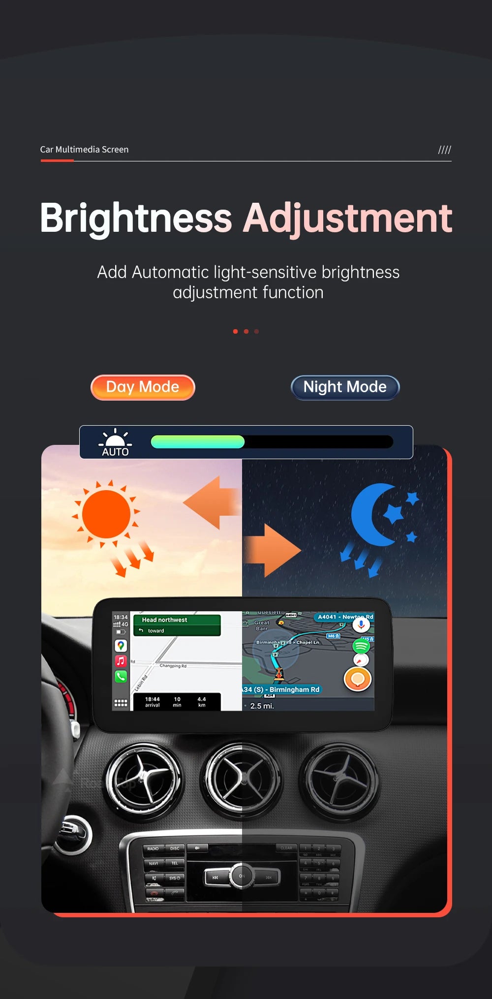 Autoradio écran Multimédia 1920x720 pour Mercedes-Benz Classe A, B, CLA, GLA (2013-2015) – NTG4.5, Écran Tactile, CarPlay & Android Auto Sans Fil