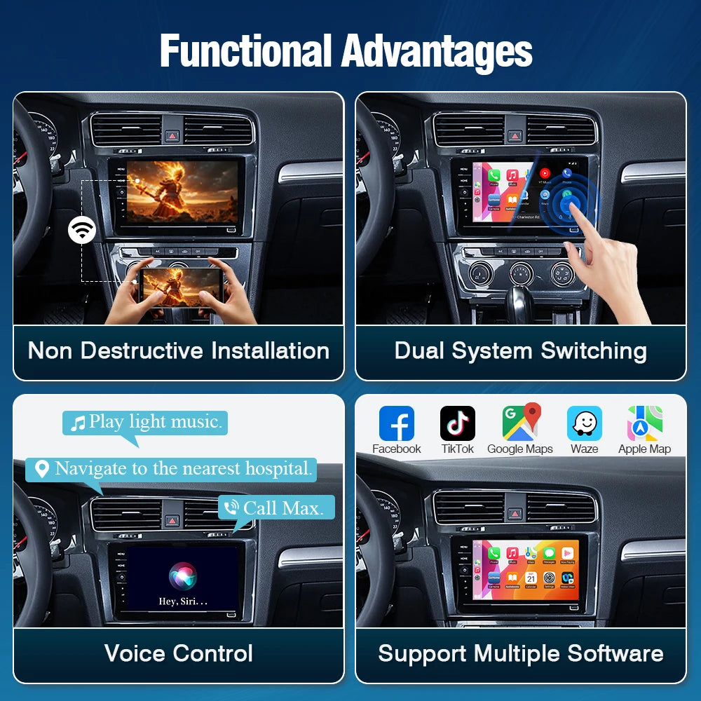 Boîtier CarPlay et Android Auto sans fil pour Volkswagen, Skoda et SEAT | MIB, MIB2 et MIB3