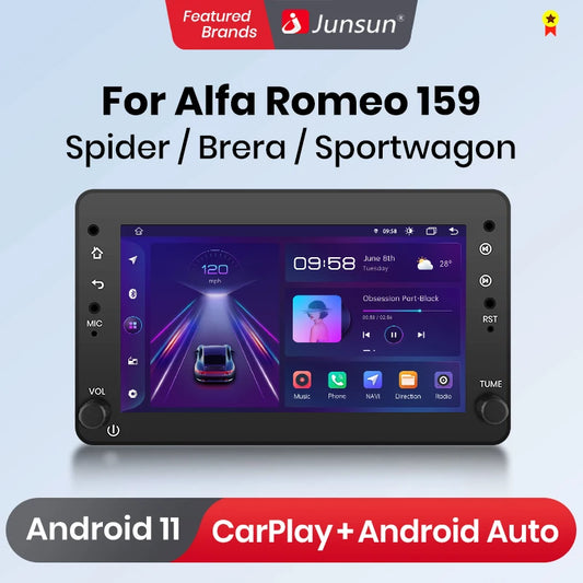 Autoradio CarPlay sans fil et Android Auto pour Alfa Romeo 159 Brera Spider Sportwagon GPS intégré autoradio