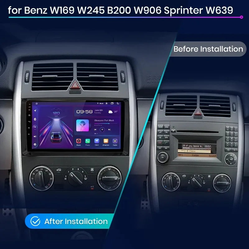 Radio CarPlay y Android Auto Mercedes W169 W245 B200 W906 Sprinter W639 Vito