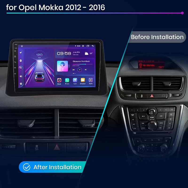 Radio de coche CarPlay / Android Auto 2 DIN para Opel Mokka (2012-2016)