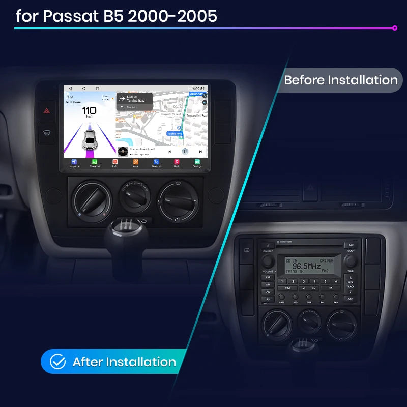 Autoradio CarPlay Android 13 Volkswagen Passat B5 (2000 à 2005) – Écran multimédia stéréo