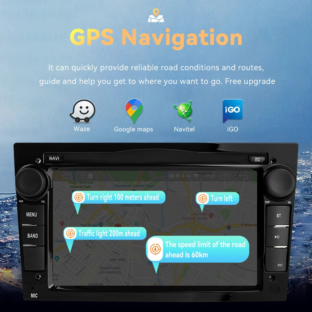 Autoradio Android 14 CarPlay sans fil Compatible avec Opel Astra / Vectra / Corsa / Zafira / Antara / Vivaro