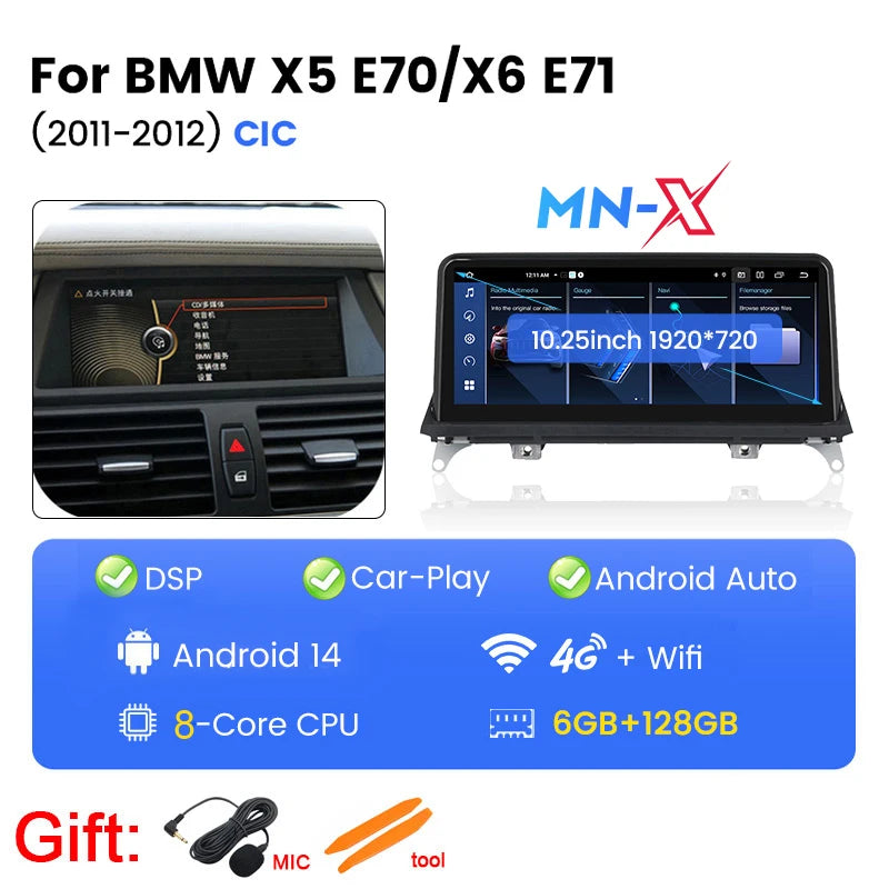 Autoradio Carlay et Android Auto pour BMW X5 E70 / X6 E71 (2007‑2012)