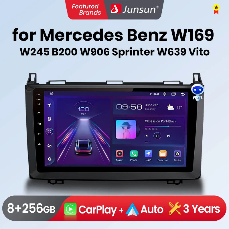 Radio CarPlay y Android Auto Mercedes W169 W245 B200 W906 Sprinter W639 Vito